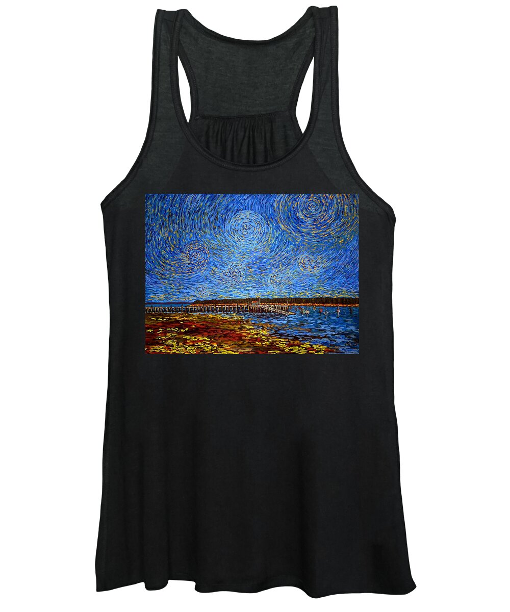St. Andrews Women's Tank Top featuring the painting Looking East - St Andrews Wharf 2013 by Michael Graham