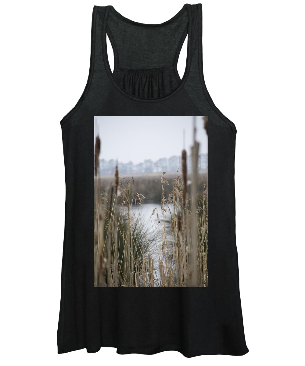 Reeds Women's Tank Top featuring the photograph Looking through the Reeds by Spikey Mouse Photography