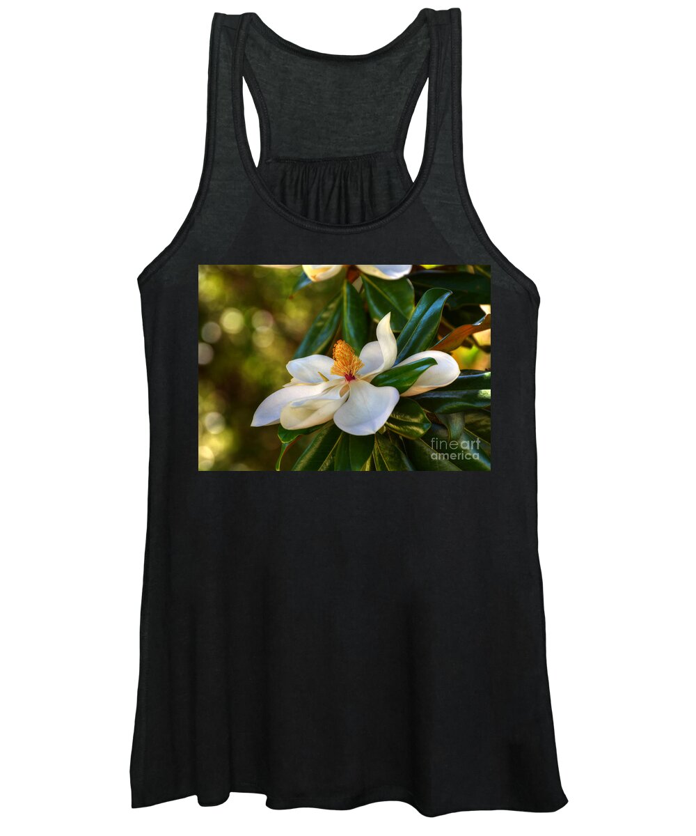 Flower Women's Tank Top featuring the photograph Magnolia Blossom by Kathy Baccari