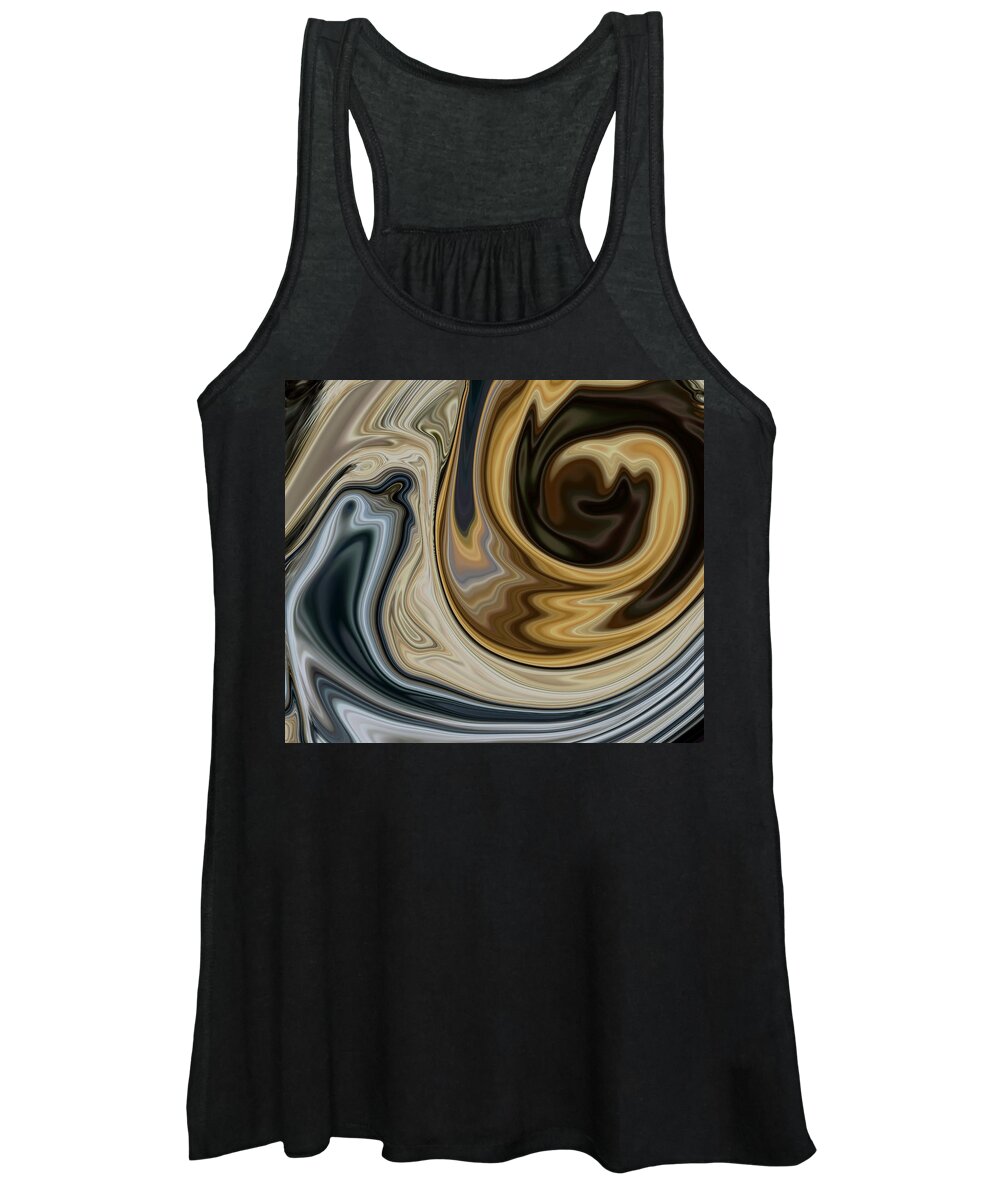 Abstracts Women's Tank Top featuring the mixed media Man vs Time by Elaine Malott