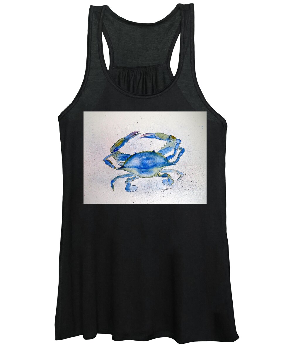 Crab Women's Tank Top featuring the painting Maryland Blue Crab by Nancy Patterson