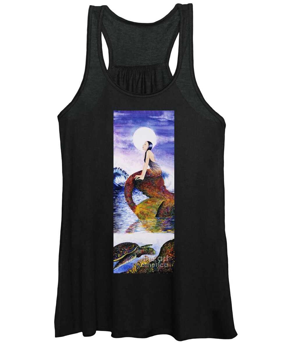 Ocean Women's Tank Top featuring the painting Mermaid Love by Frances Ku