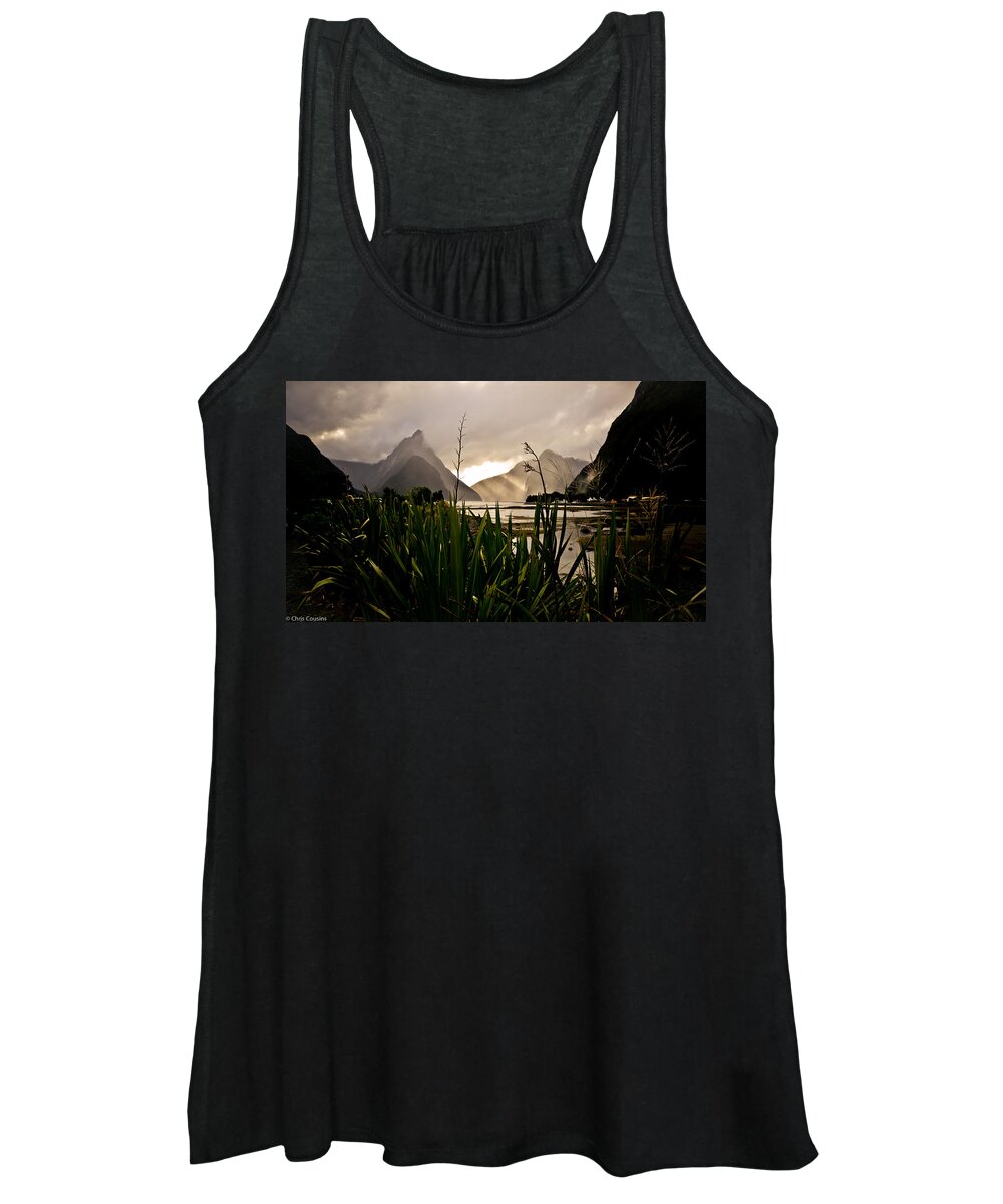 Milford Sound Women's Tank Top featuring the photograph Milford Sound by Chris Cousins