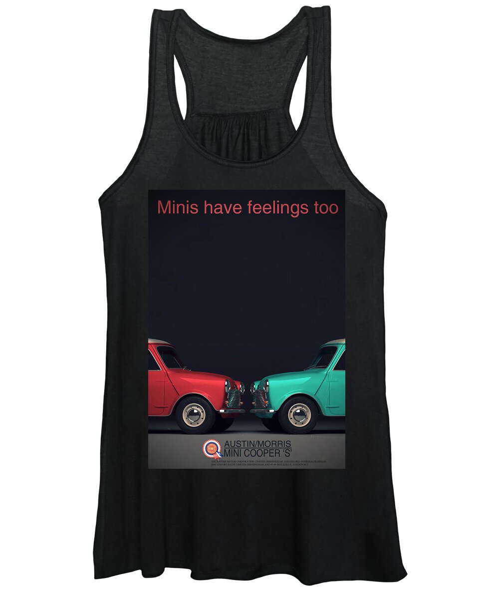 Mini Cooper Women's Tank Top featuring the digital art Minis Have Feelings Too by Georgia Clare