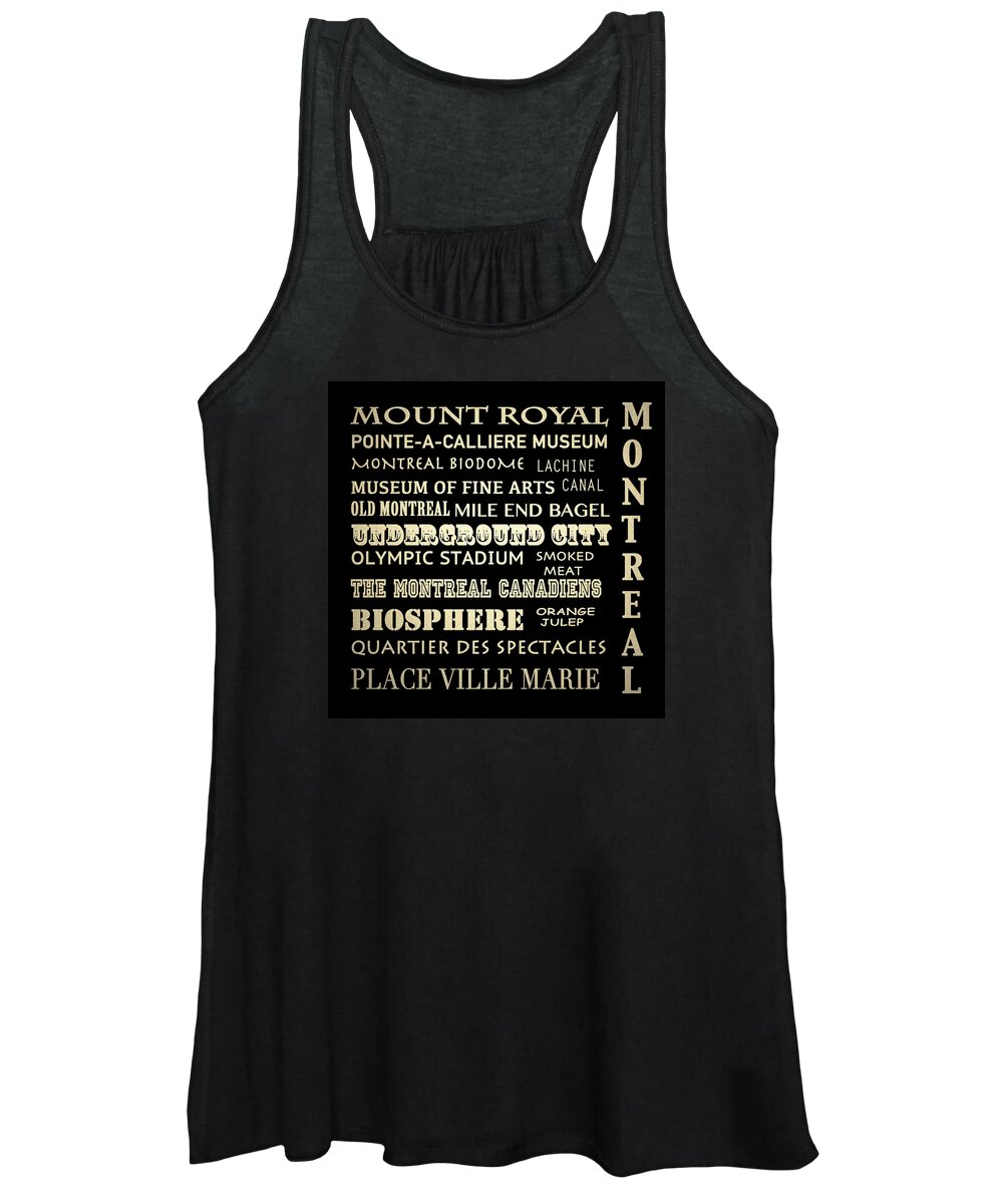 Montreal Women's Tank Top featuring the digital art Montreal Quebec Famous Landmarks by Patricia Lintner