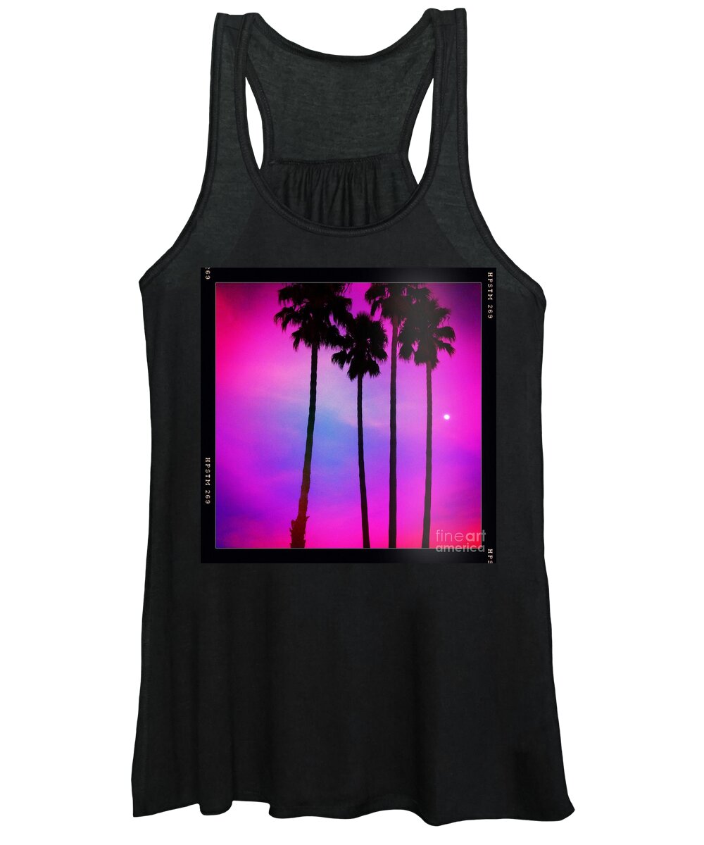 Palm Trees Women's Tank Top featuring the photograph Moon Palms by Denise Railey