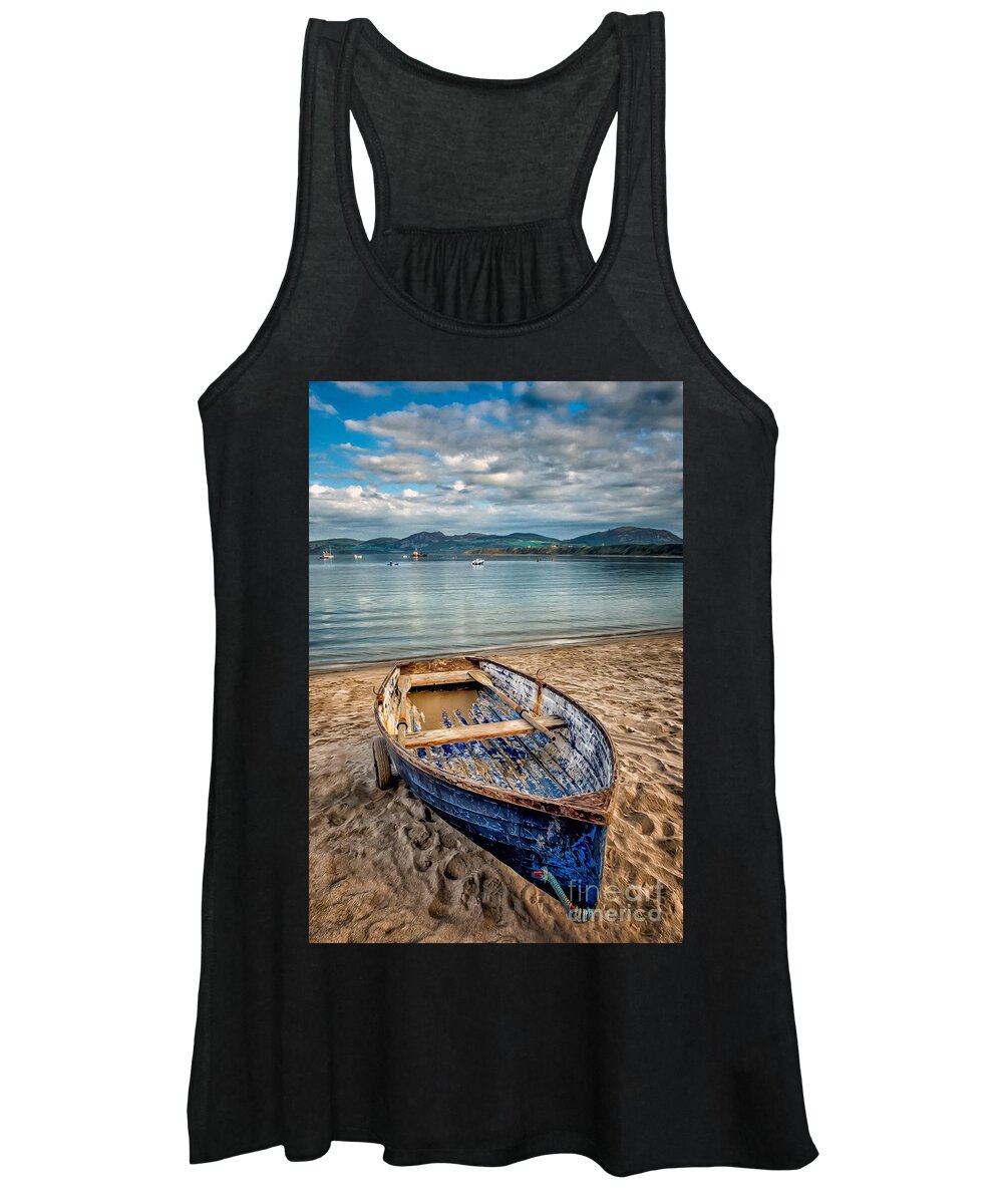 Beach Women's Tank Top featuring the photograph Morfa Nefyn Boat by Adrian Evans