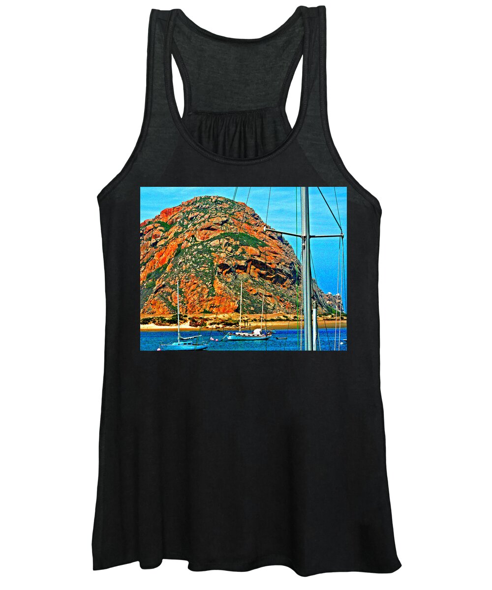 Morro Bay Women's Tank Top featuring the photograph Moro Bay Sailing Boats by Joseph Coulombe