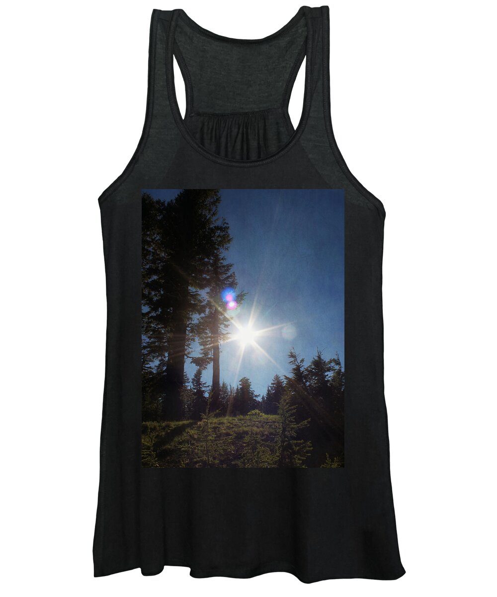 Crater Lake Women's Tank Top featuring the photograph Mountainside Sunburst by Melanie Lankford Photography
