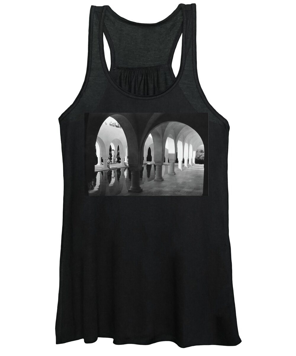 Exterior Women's Tank Top featuring the photograph Mr George Sebastian And His Wife Next by George Hoyningen-Huene