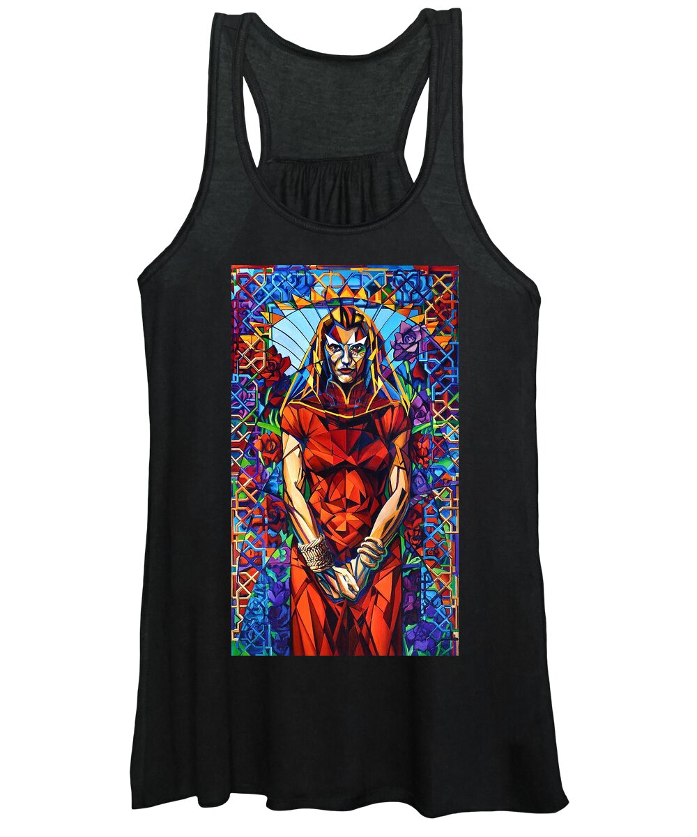 Girl Women's Tank Top featuring the painting Muse Winter/Mourning by Greg Skrtic