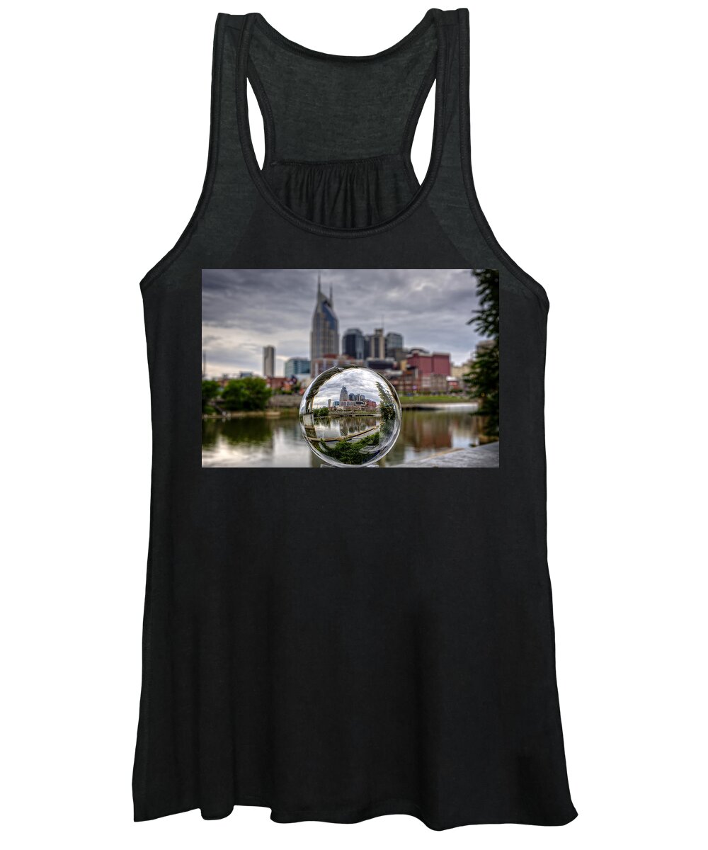 Crystal Women's Tank Top featuring the photograph Nashville through the Crystal Ball by Brett Engle
