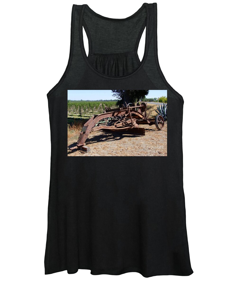 Mary Deal Women's Tank Top featuring the photograph New Crop Antiquated Grader by Mary Deal
