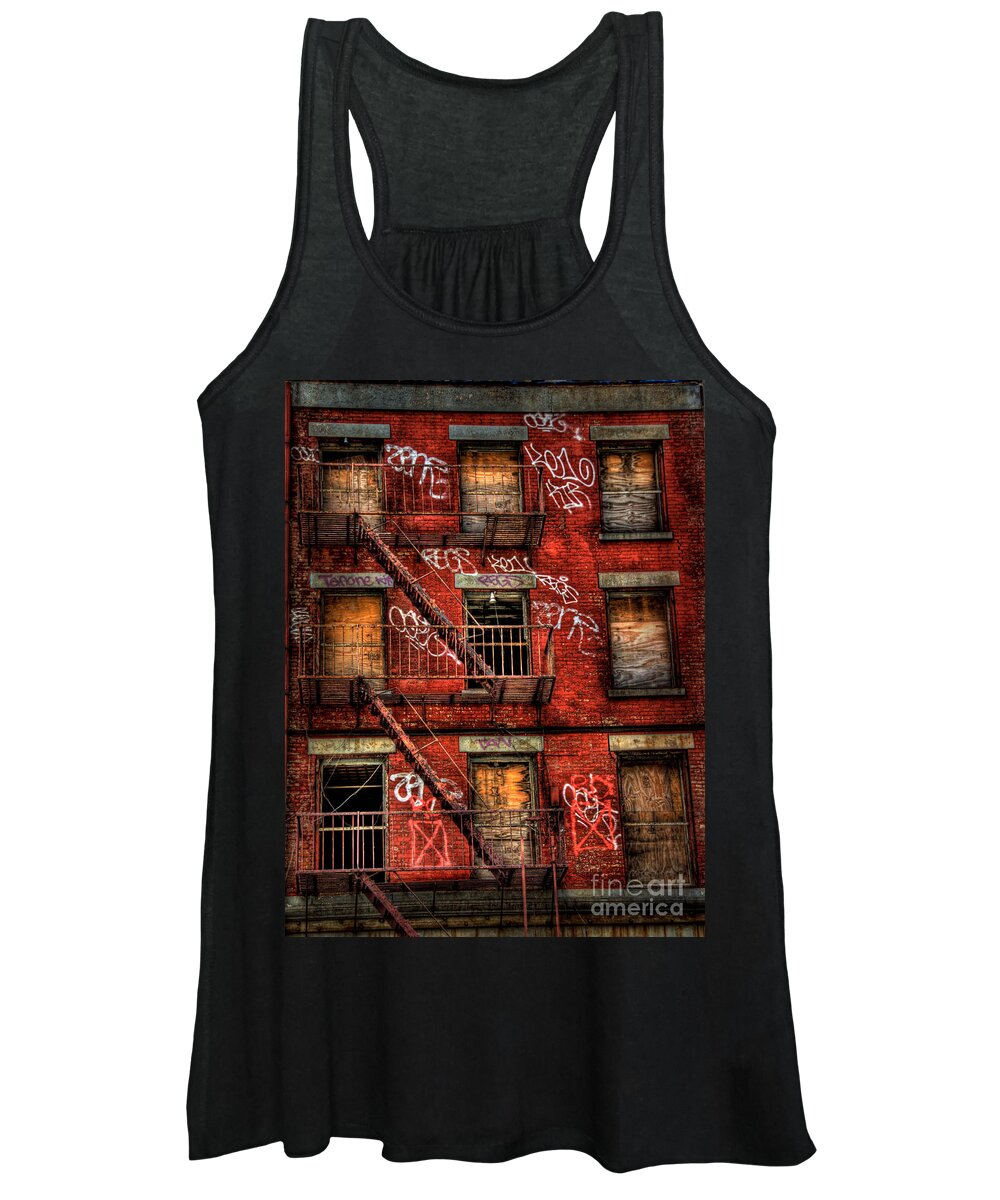 Abandoned Women's Tank Top featuring the photograph New York City Graffiti Building by Amy Cicconi