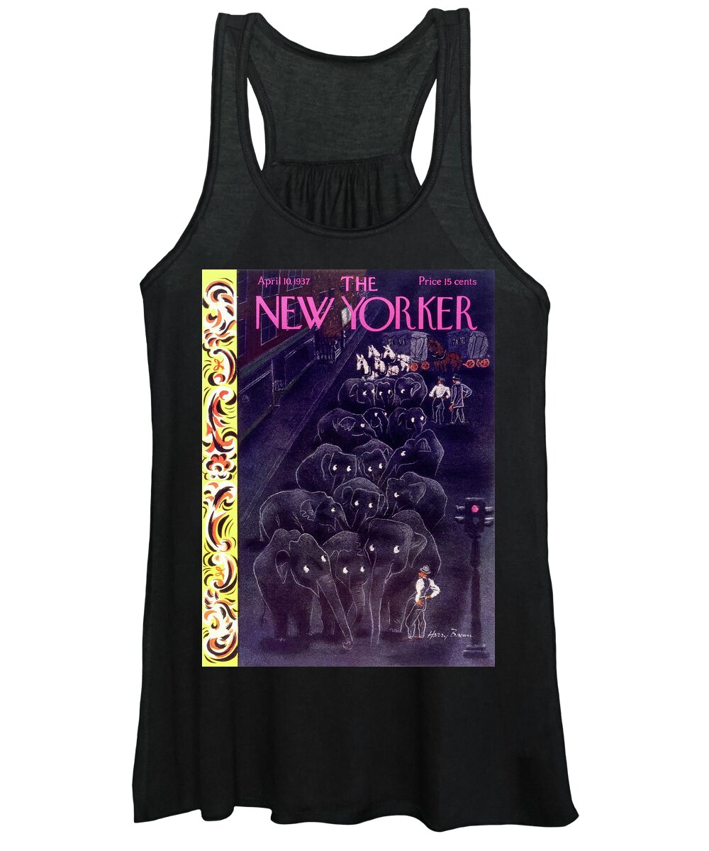 Animal Women's Tank Top featuring the painting New Yorker April 10 1937 by Harry Brown