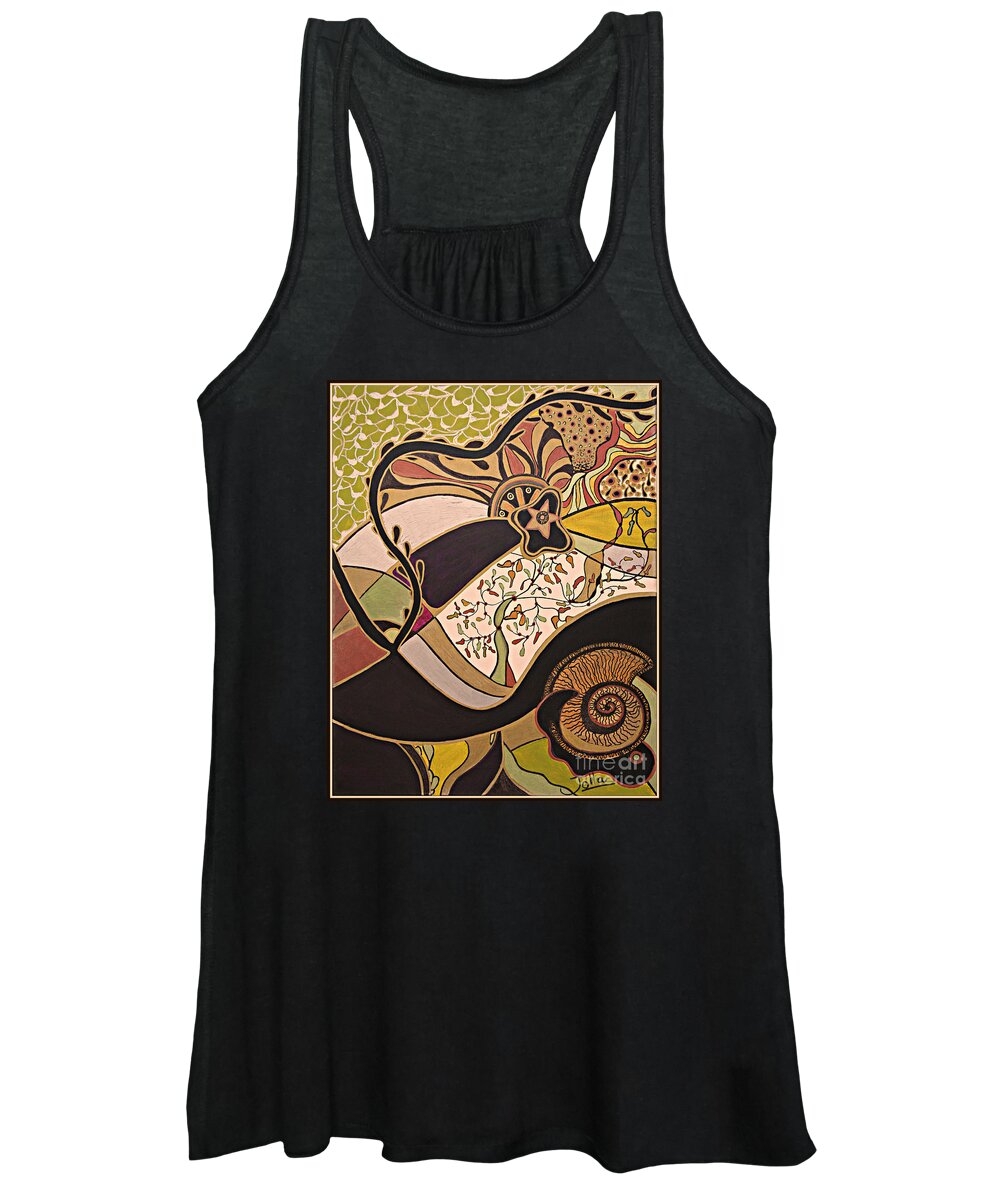 Abstract Women's Tank Top featuring the painting Night and Day.. by Jolanta Anna Karolska