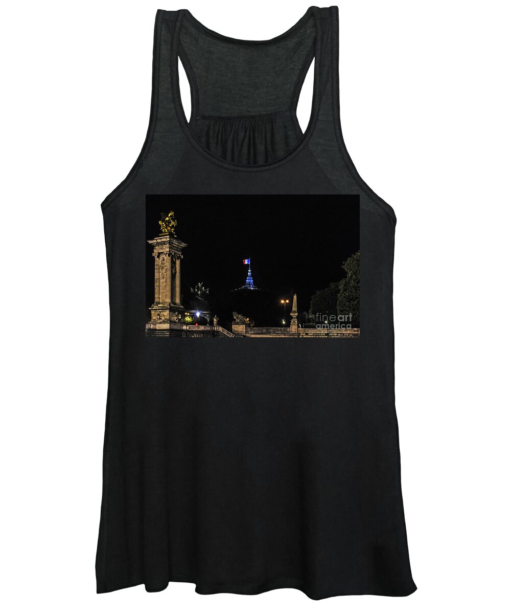 Travel Women's Tank Top featuring the photograph Nighttime on the Seine by Elvis Vaughn