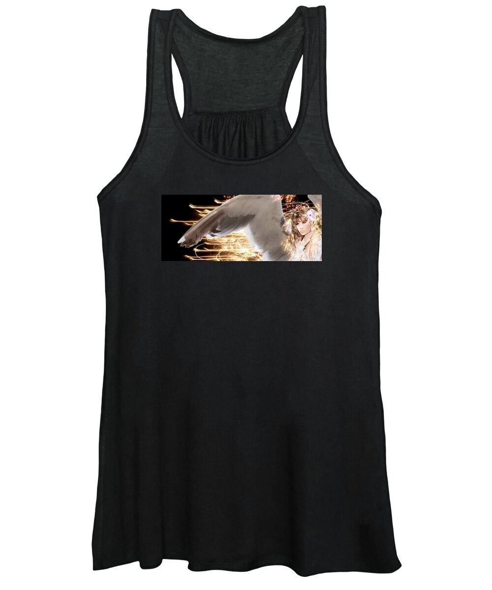 Angel Women's Tank Top featuring the photograph Nissrine An Angels Radiance by Acropolis De Versailles