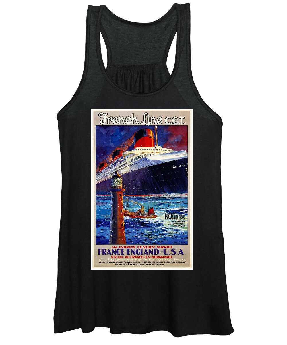 French Line Women's Tank Top featuring the digital art No Better Advice Than To Travel - French Line by Georgia Clare