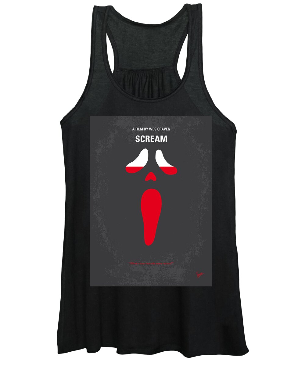 Scream Women's Tank Top featuring the digital art No121 My SCREAM minimal movie poster by Chungkong Art