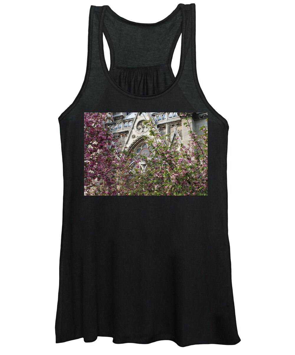 Notre Dame Women's Tank Top featuring the photograph Notre Dame in April by Jennifer Ancker