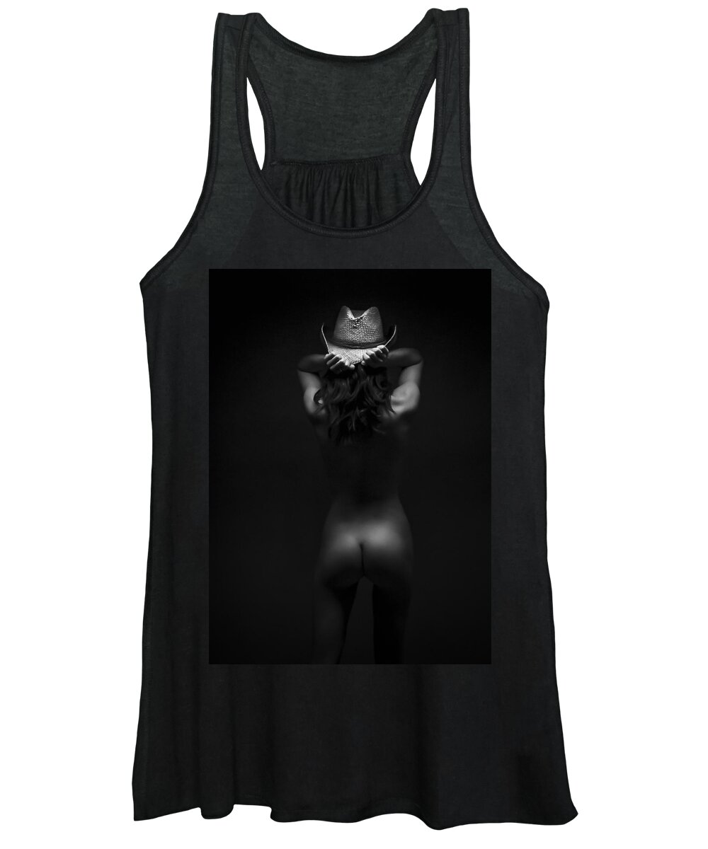Blue Muse Fine Art Women's Tank Top featuring the photograph Nude Cow Girl Blues by Blue Muse Fine Art