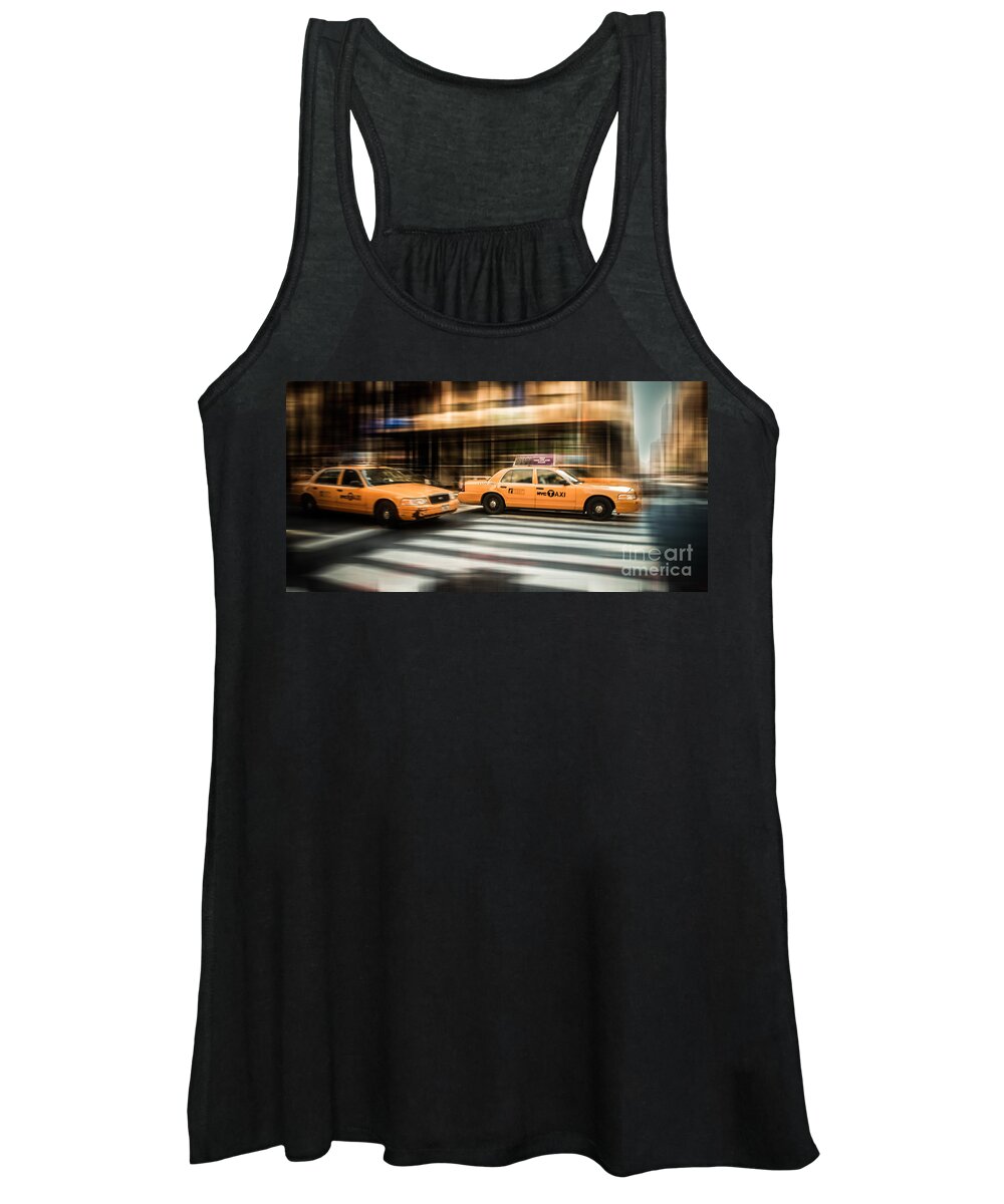 Nyc Women's Tank Top featuring the photograph NYC Yellow Cabs by Hannes Cmarits