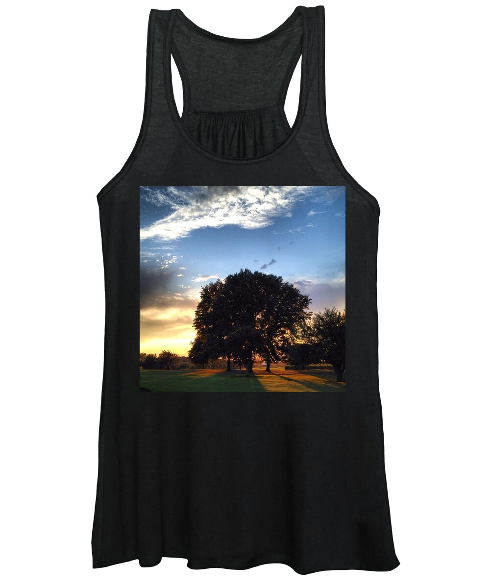 Tree Women's Tank Top featuring the photograph Oak Tree at the Magic Hour by Angela Rath