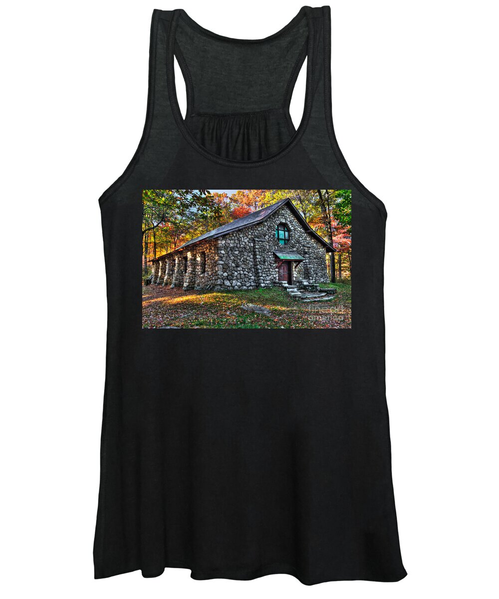 Harriman State Park Women's Tank Top featuring the photograph Old Stone Lodge by Anthony Sacco