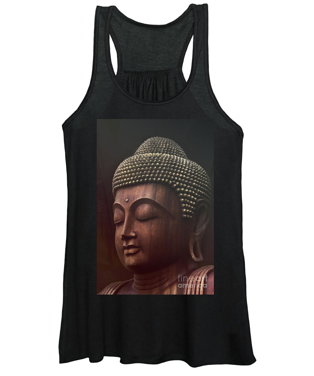 Buddha Women's Tank Top featuring the photograph Om mani padme hum - buddha by Sharon Mau