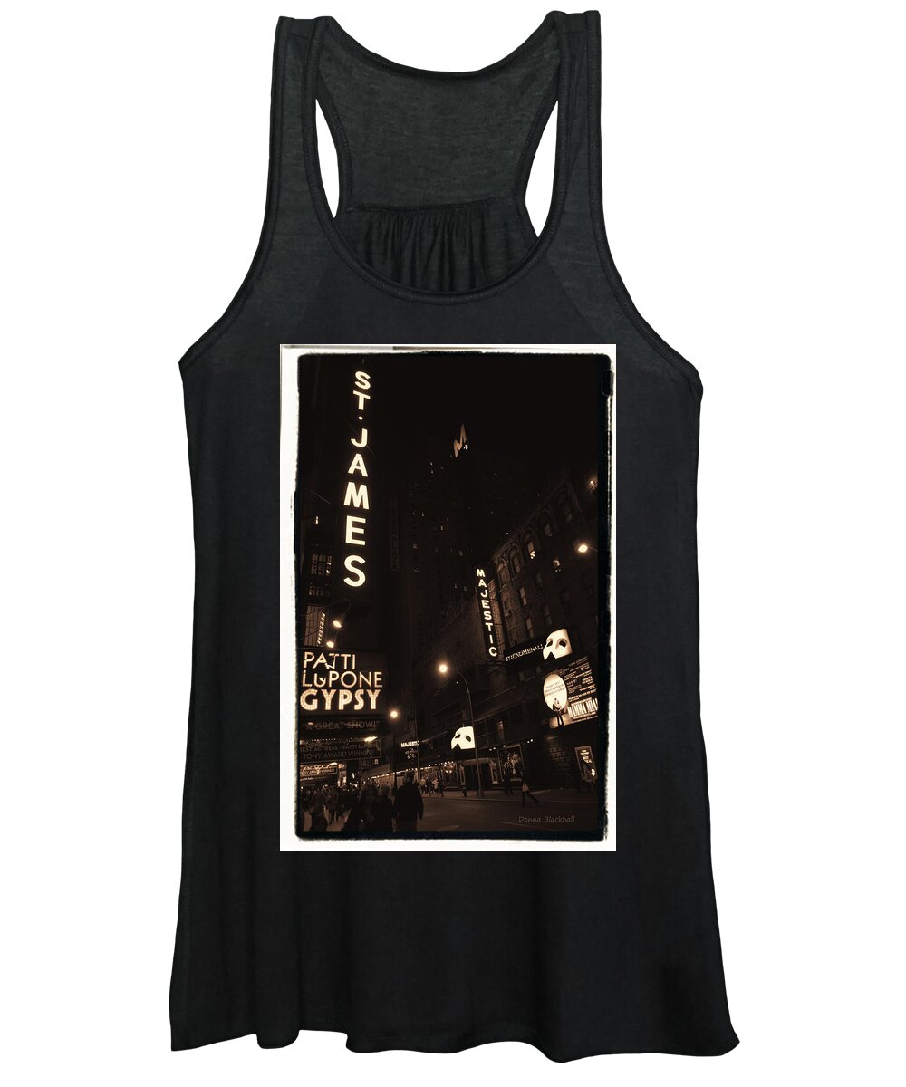New York Women's Tank Top featuring the photograph On Broadway by Donna Blackhall