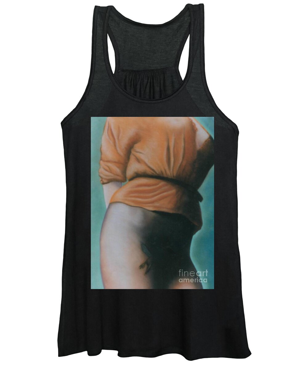 Sensual Women's Tank Top featuring the pastel Orange Blouse by Mary Ann Leitch