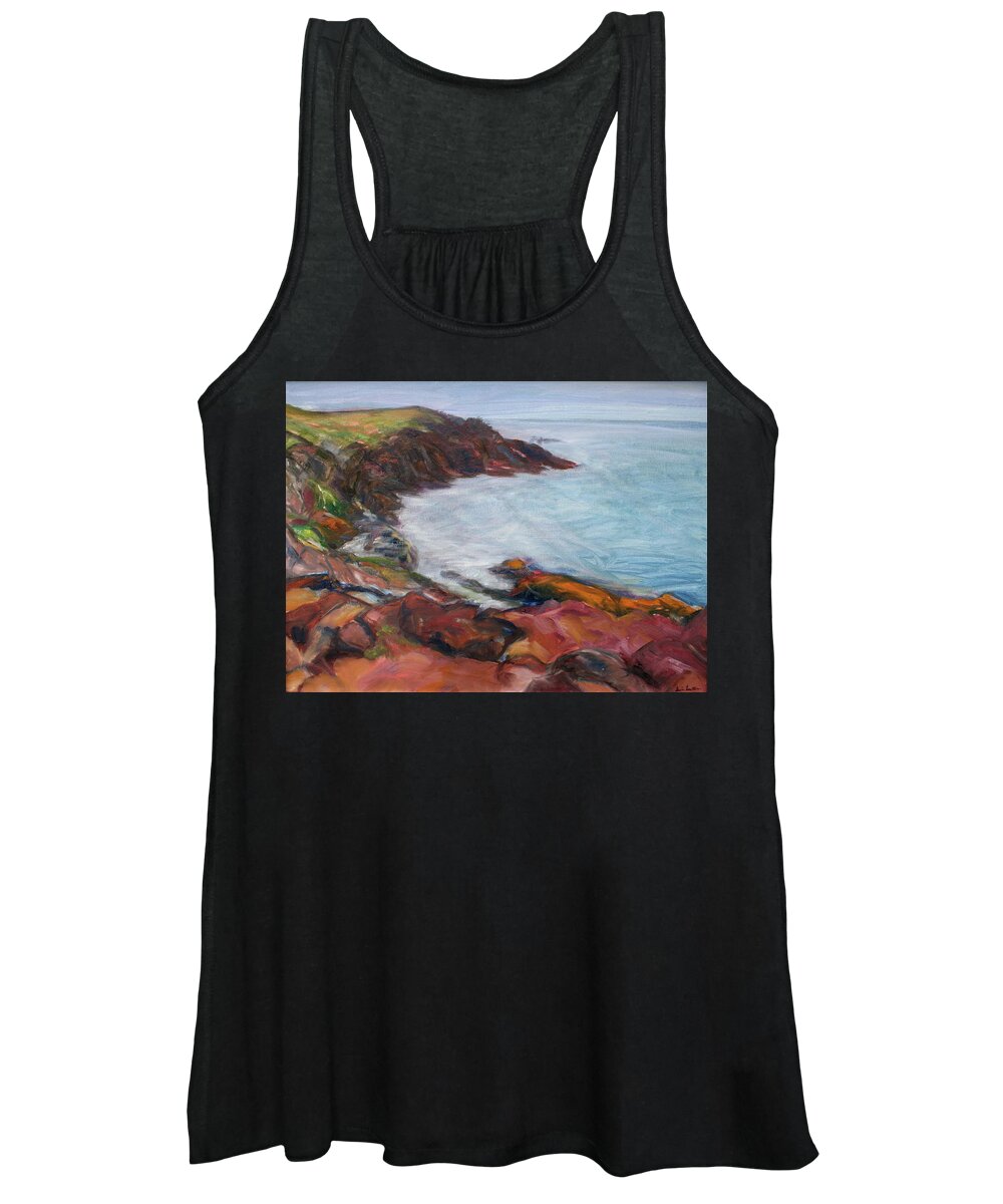 Oregon Women's Tank Top featuring the painting Painterly - Bold Seascape by Quin Sweetman