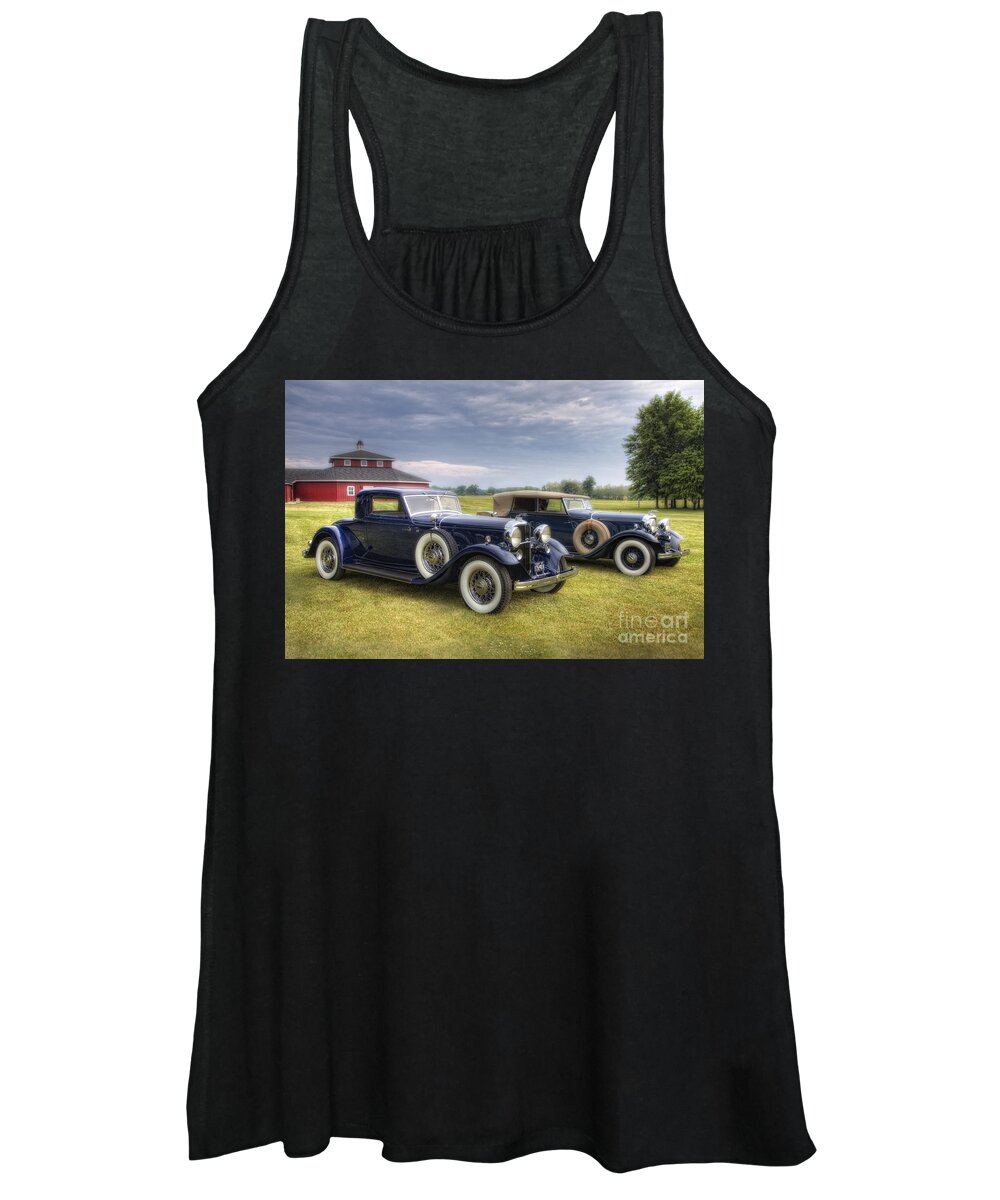 Old Cars Women's Tank Top featuring the photograph Pair Of Lincolns by Timothy Hacker