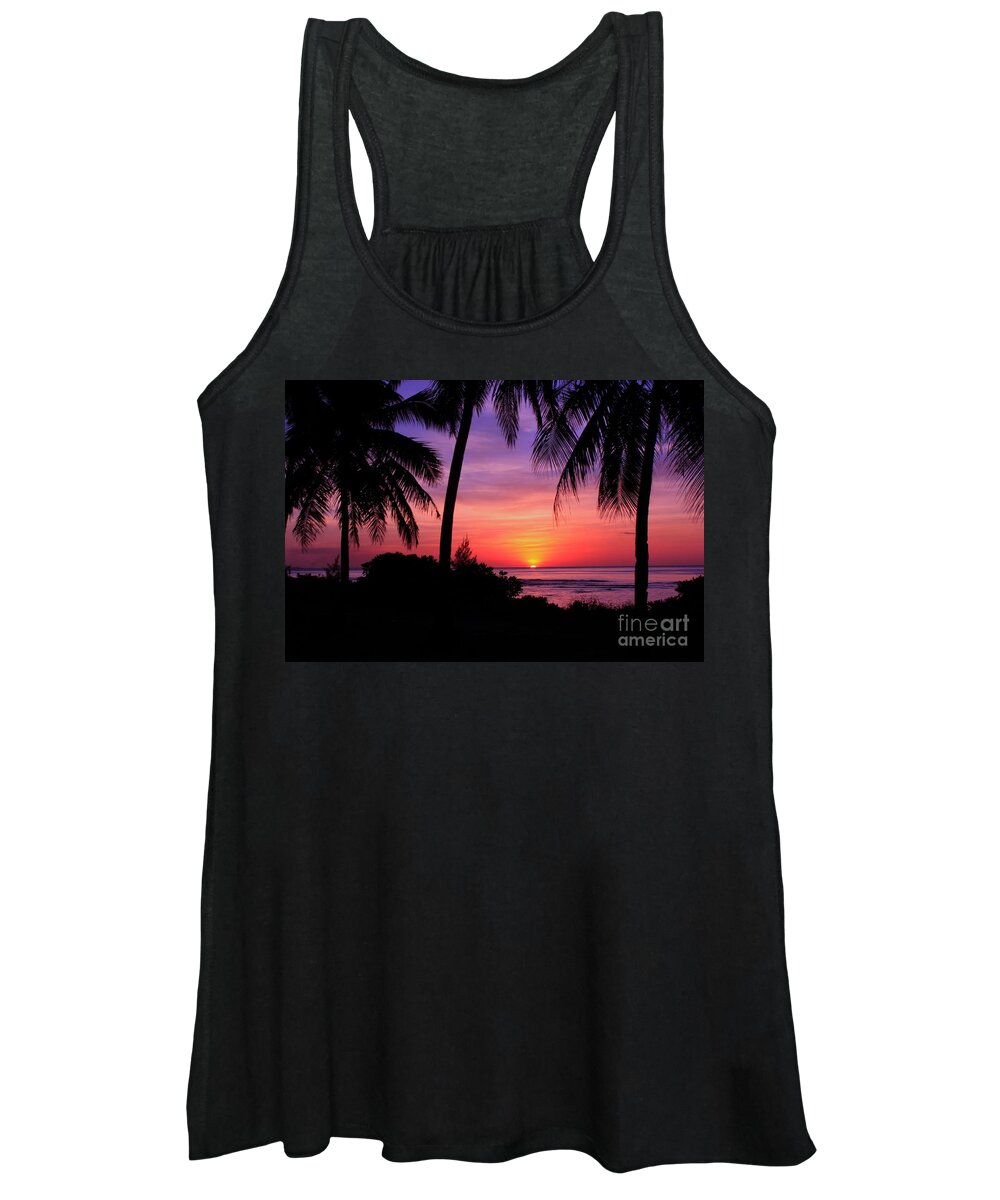 Beautiful-sunsets Women's Tank Top featuring the photograph Palm Tree Sunset in Paradise by Scott Cameron