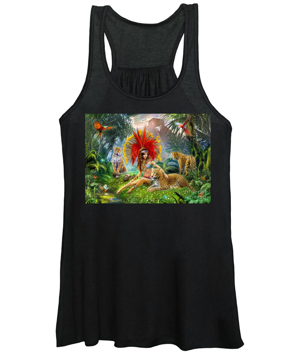 Adult Women's Tank Top featuring the digital art Paradise Bird by MGL Meiklejohn Graphics Licensing