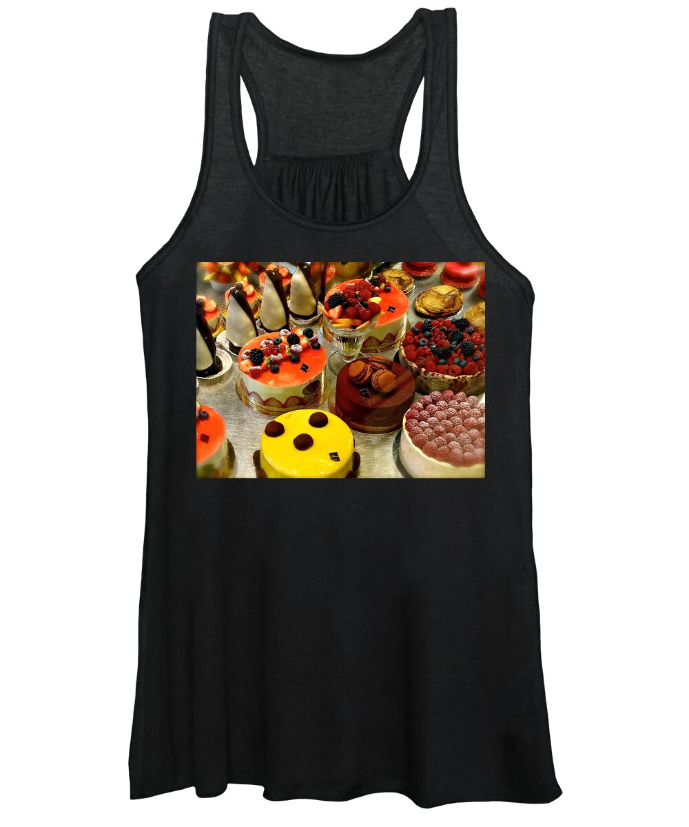 Paris Patries Women's Tank Top featuring the photograph Paris Pastry Pause by Ira Shander
