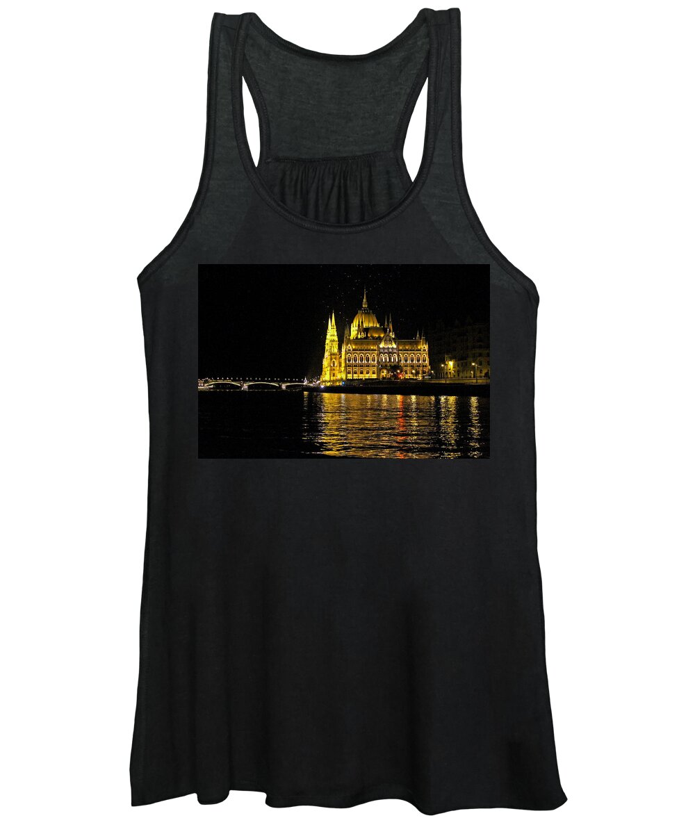 Parliament At Night Women's Tank Top featuring the photograph Parliament at Night by Tony Murtagh