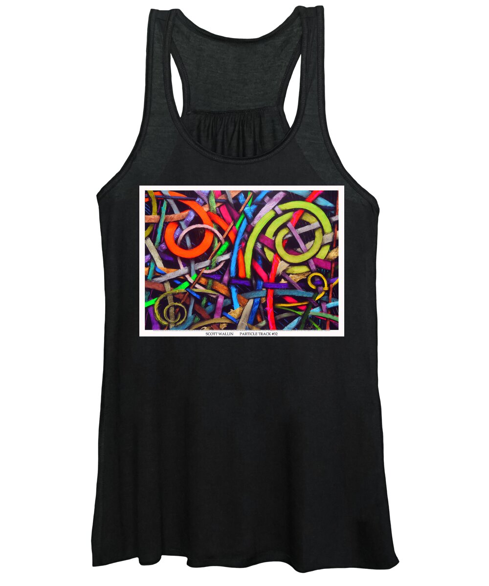 Abstract Women's Tank Top featuring the painting Particle Track Thirty-two by Scott Wallin