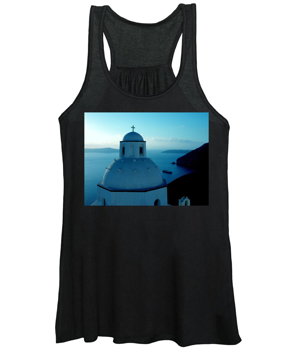 Colette Women's Tank Top featuring the photograph Peacefull Santorini Greek Island by Colette V Hera Guggenheim
