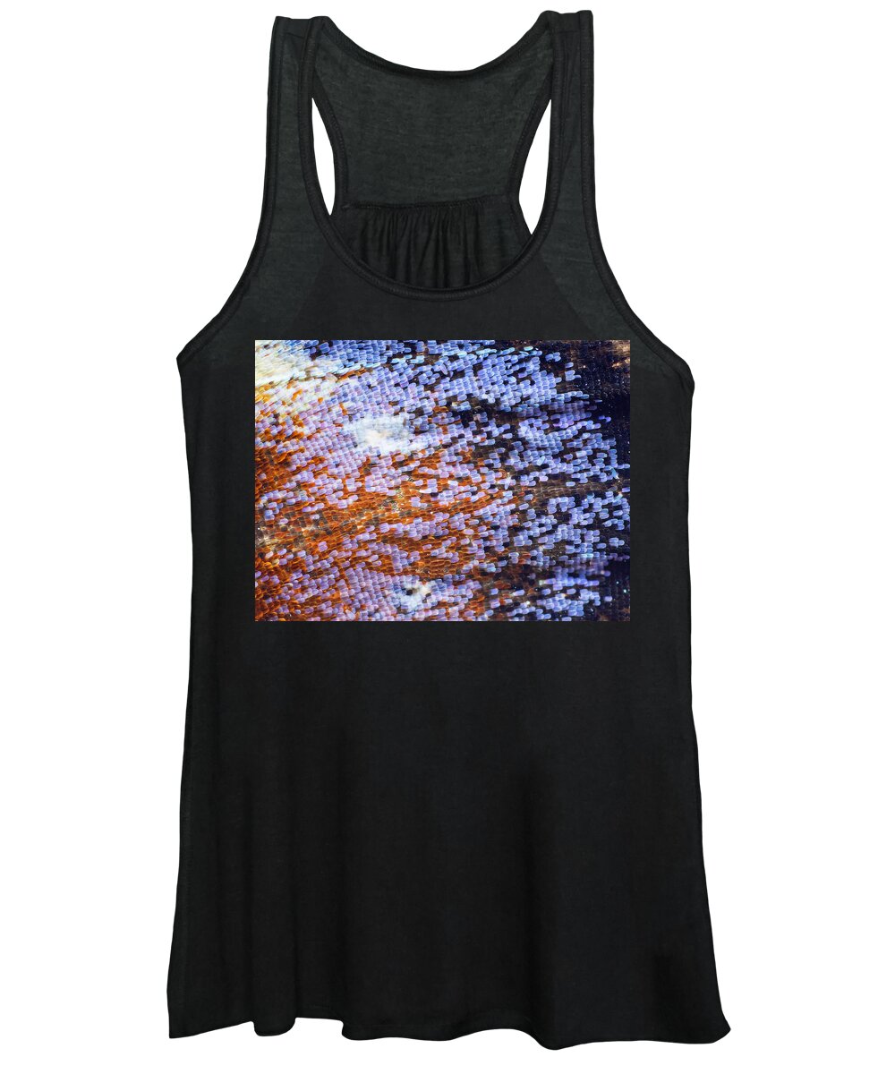 Nis Women's Tank Top featuring the photograph Peacock Butterfly Wing Scale Detail by Frans Hodzelmans