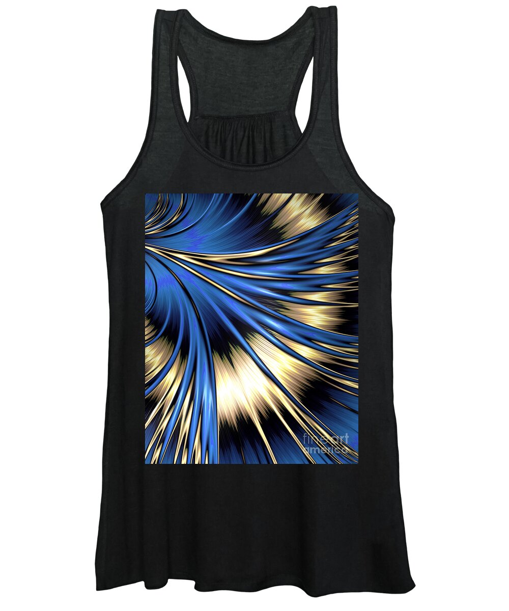Peacock Women's Tank Top featuring the digital art Peacock Tail Feather by Vix Edwards