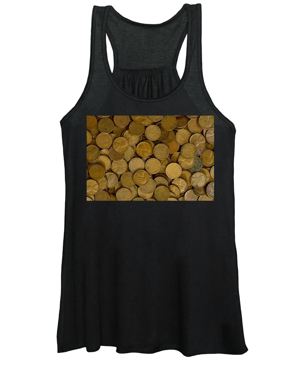 Penny Women's Tank Top featuring the photograph Pennies - 2 by Paul W Faust - Impressions of Light