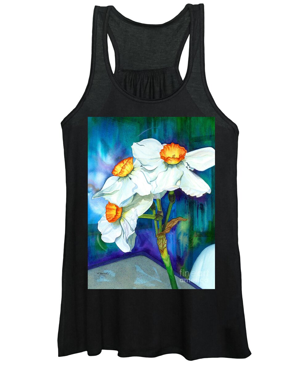 Flowers Women's Tank Top featuring the painting Petal Portrait by Barbara Jewell