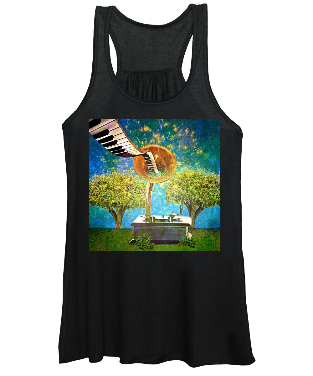 Phonograph Women's Tank Top featuring the digital art Phonograph Magic by Ally White
