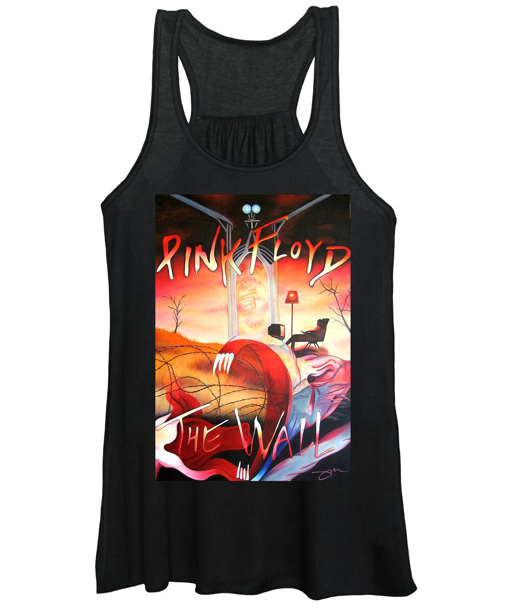 Pink Floyd Women's Tank Top featuring the painting Pink Floyd The Wall by Joshua Morton