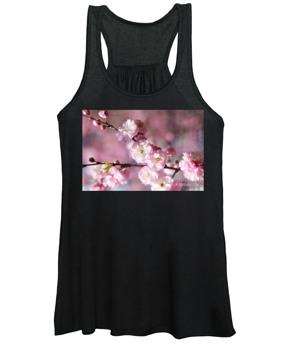 Landscape Women's Tank Top featuring the photograph Pink Plum Branch 1 by Donna L Munro