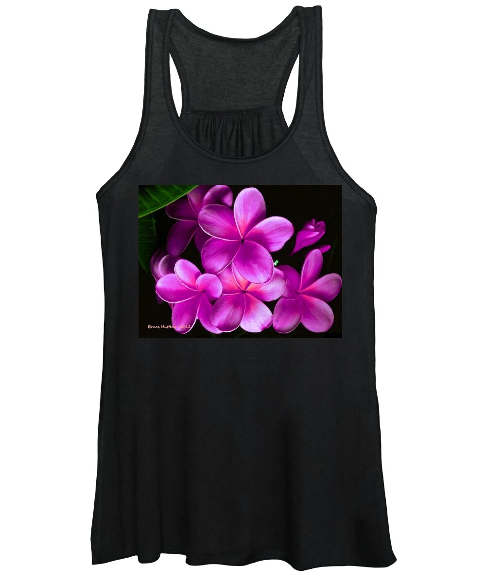 Pink Women's Tank Top featuring the painting Pink Plumeria by Bruce Nutting