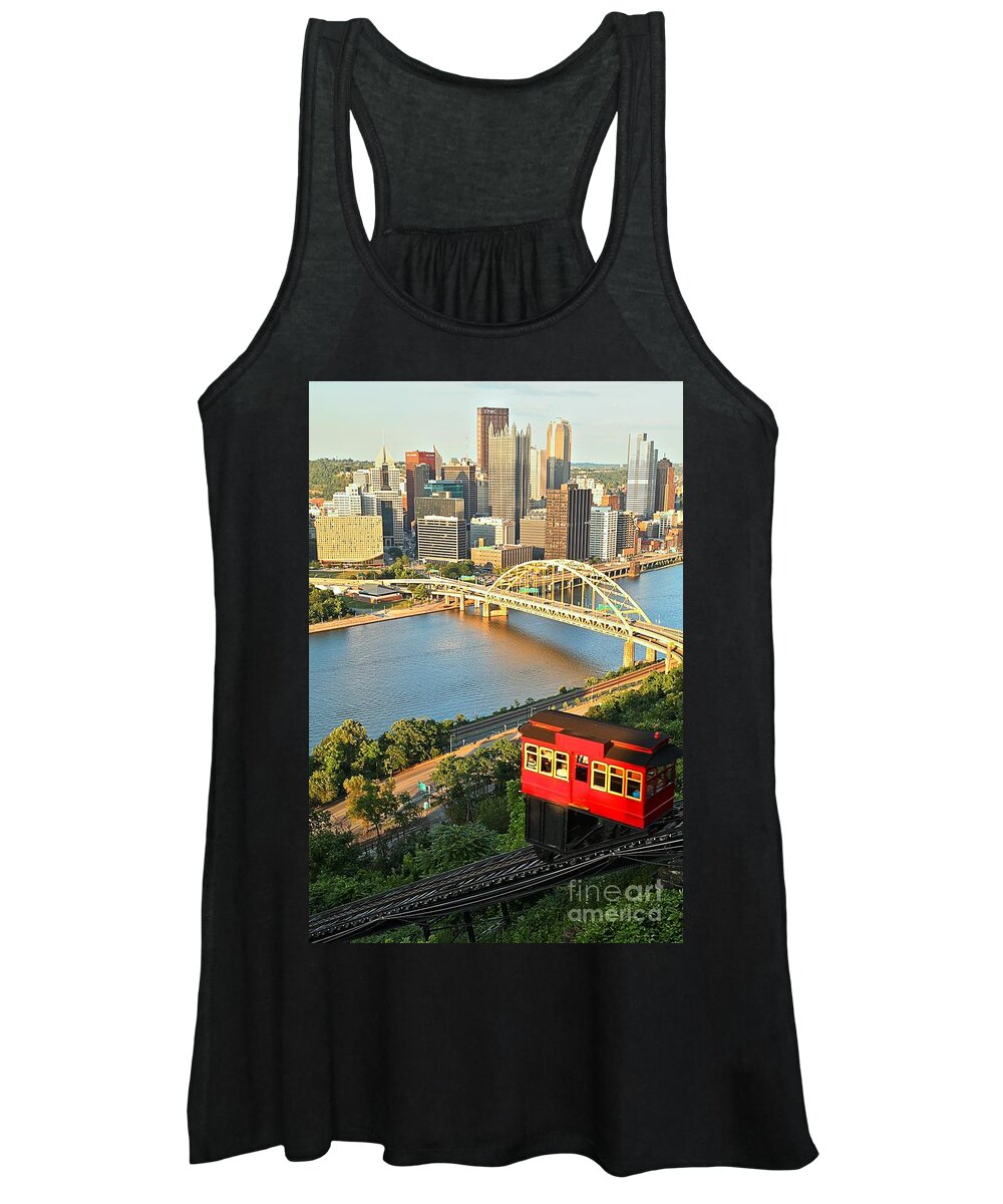Duquesne Incline Women's Tank Top featuring the photograph Pittsburgh Duquesne Incline by Adam Jewell