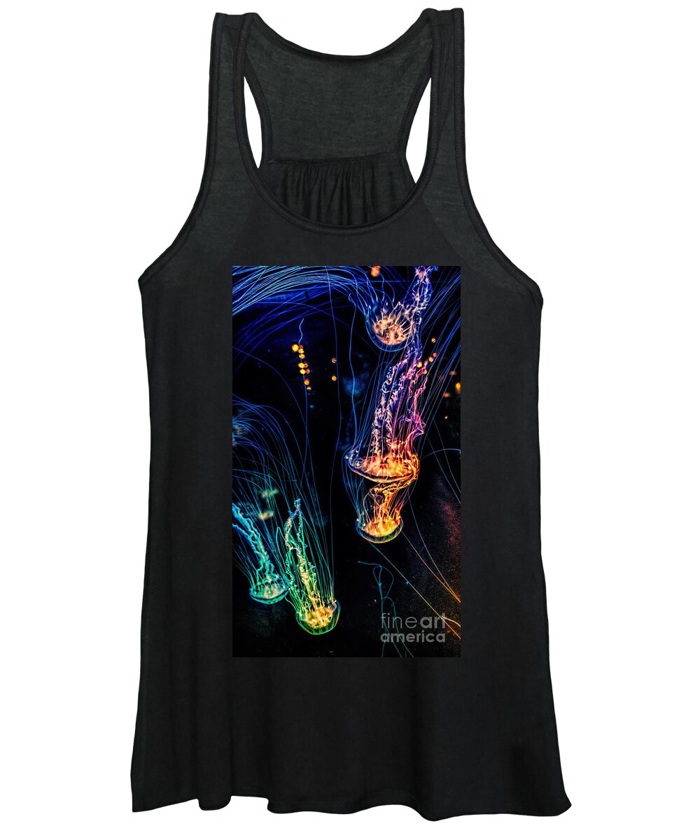 Jellyfish Women's Tank Top featuring the photograph Psychedelic Cnidaria by Olga Hamilton